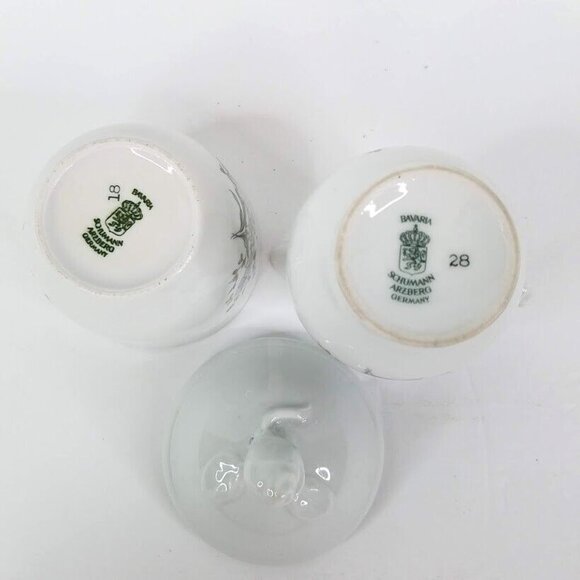 Vintage Schumann Arzberg Bavaria Porcelain Sugar Bowl Creamer Set Floral Design - Picture 3 of 6